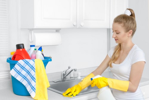 Safety-focused cleaning supplies and labelled containers